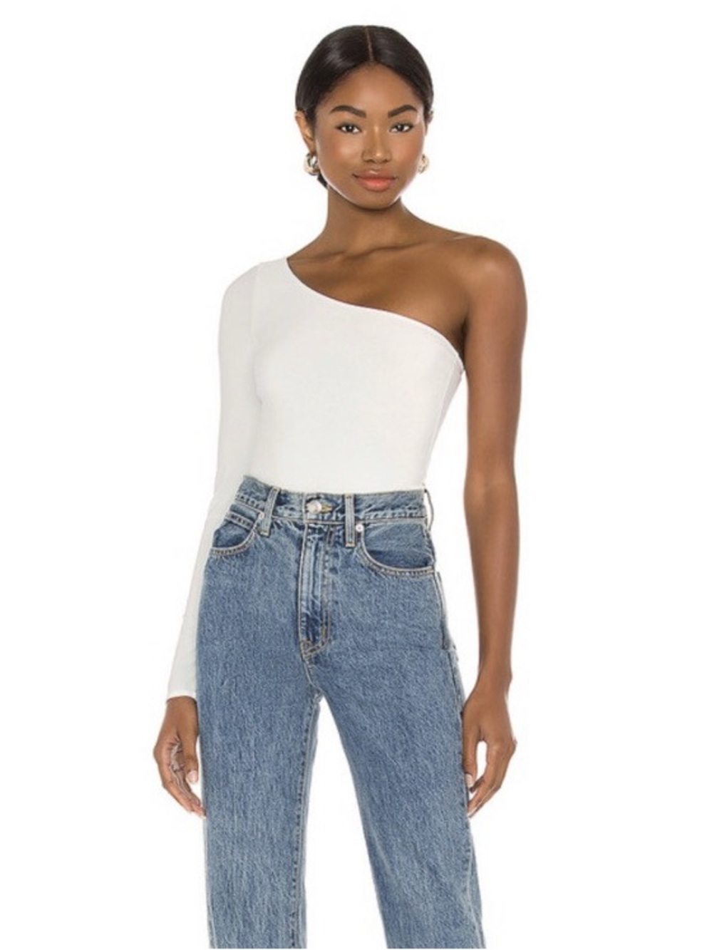 Show Me Your MuMu White One Shoulder Bodysuit